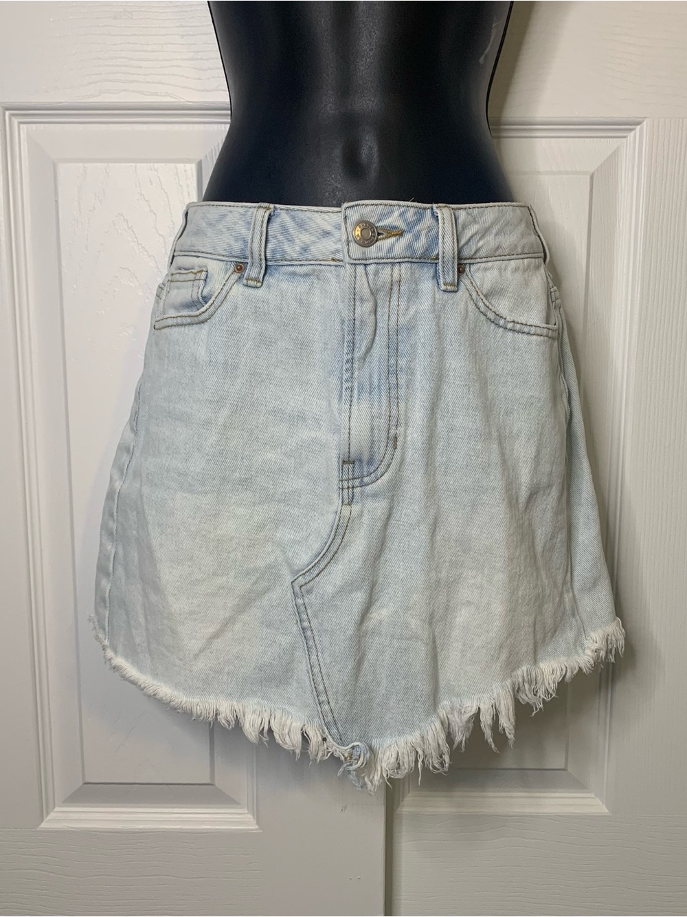 Pacsun Light Wash Denim Mini Skirt